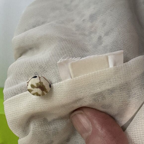 Madewell Ivory Blouse Size S Fieldwalk Ditsy Floral Silk V-Neck Peplum buttons - Picture 10 of 10